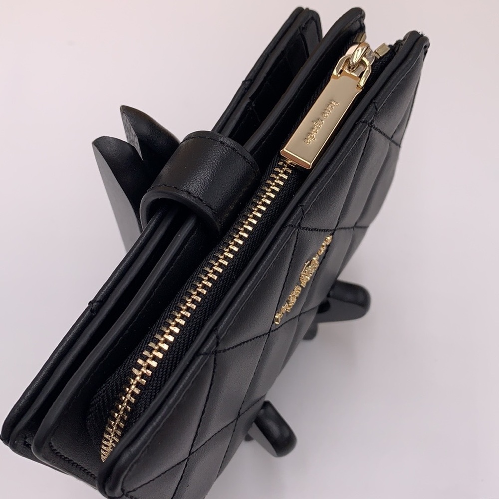 KATE SPADE Carey Medium Compact Bifold Wallet BLACK COLOR - Picture 3 of 14